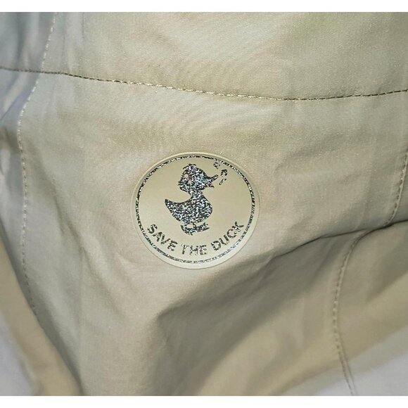 NWT Save The Duck Women's Beige Pro-Tech  Waterproof Hooded Jacket Size 4 2616 - Picture 7 of 12